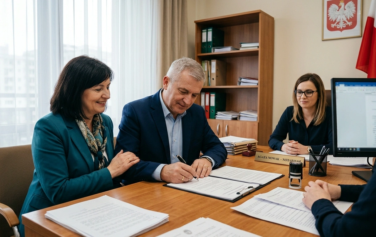 kobieta i mężczyzna u notariusza